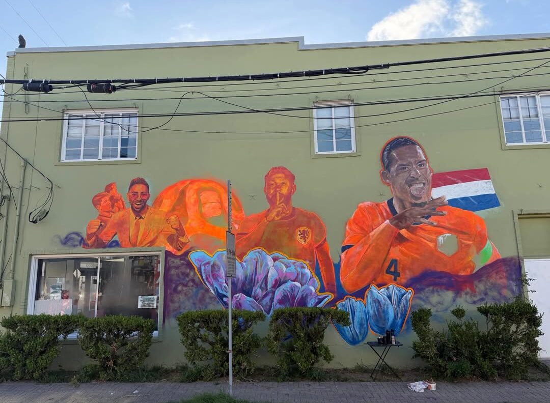 Netherlands mural by Reuben Cheatem in Deep Ellum